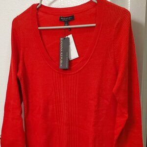 NWT Red L Banana Republic 100% Merino Wool Sweater